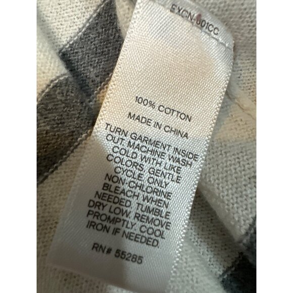 Express Womens Striped Open Cardigan XS 100% Cotton Gray/White - Picture 4 of 7